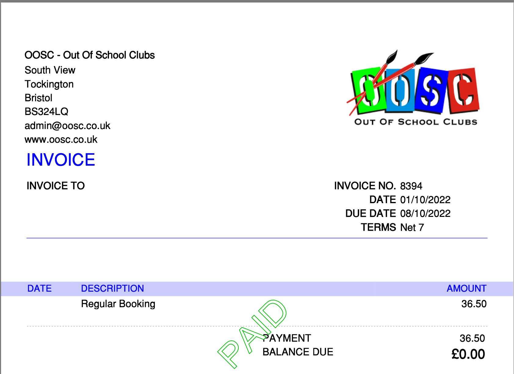 Paid Invoice Watermark