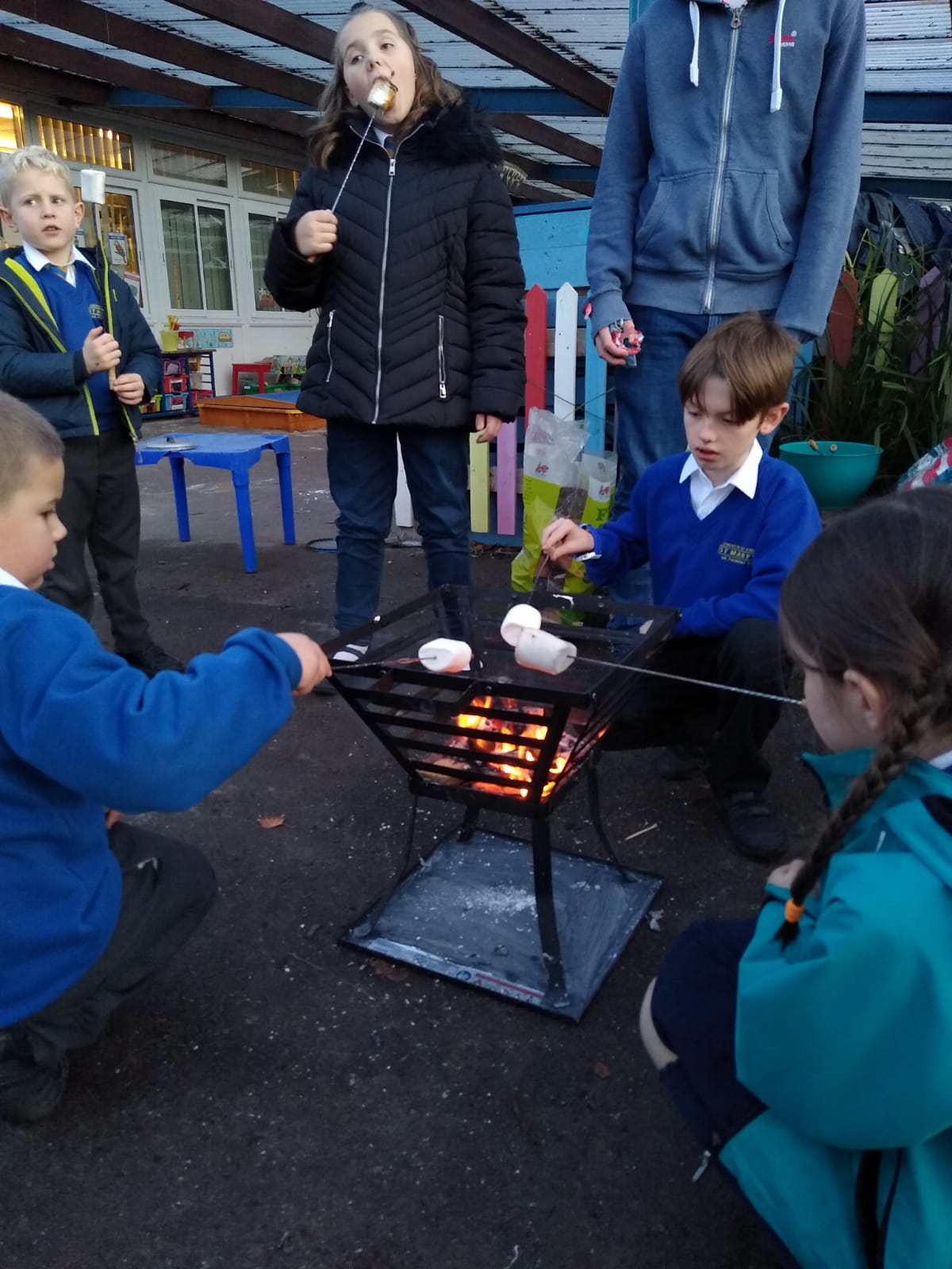 toasting marshmallows